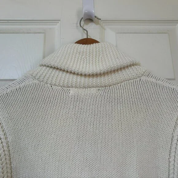 1901 Cream Shawl Collar Button Cardigan Sweater Size Small - Picture 4 of 11
